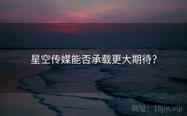 星空传媒能否承载更大期待?  第2张 星空传媒能否承载更大期待?  第2张