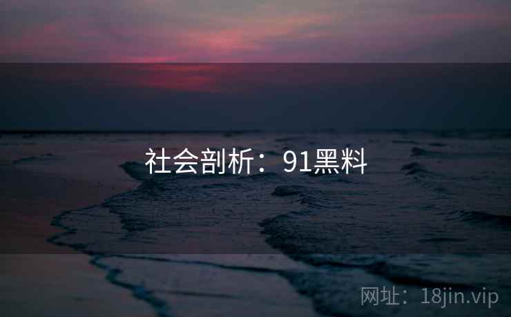 社会剖析:91黑料  第2张 社会剖析:91黑料  第2张