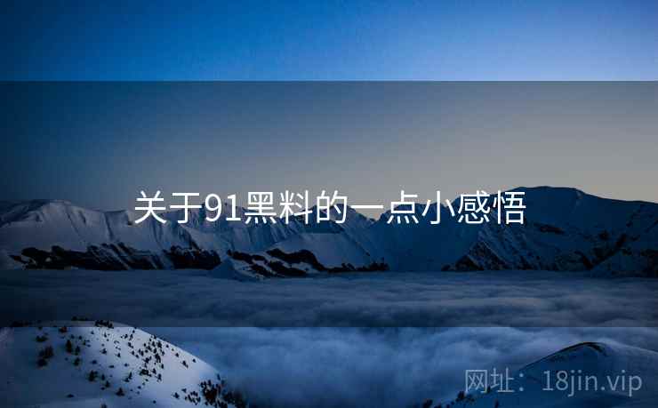 关于91黑料的一点小感悟  第2张 关于91黑料的一点小感悟  第2张