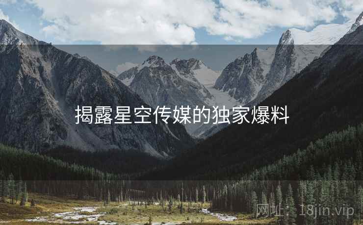 揭露星空传媒的独家爆料  第2张 揭露星空传媒的独家爆料  第2张