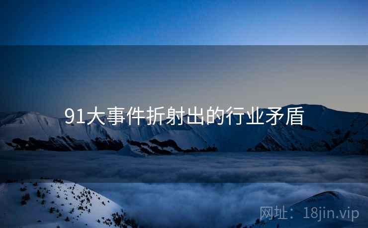 91大事件折射出的行业矛盾  第1张 91大事件折射出的行业矛盾  第1张