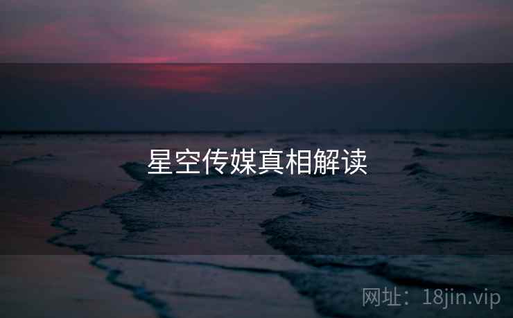 星空传媒真相解读  第2张 星空传媒真相解读  第2张